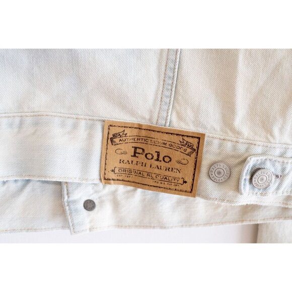 Polo Ralph Lauren Womens Jacket Blue Stone Wash Denim Distressed Trucker NWOT XS - Picture 5 of 7